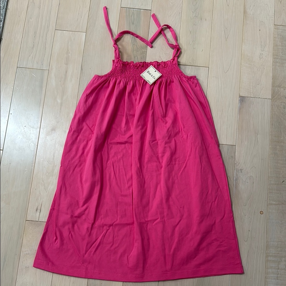 Best & Co Ferrari made in Italy soft cotton stretch smocked Pink Kids Dress